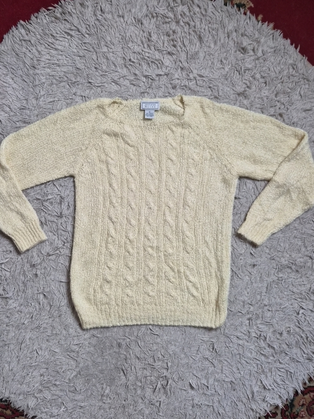 Womens Vintage Sweater Jennifer Moore Cable Knit Winter Fall Preppy Classic ✨️